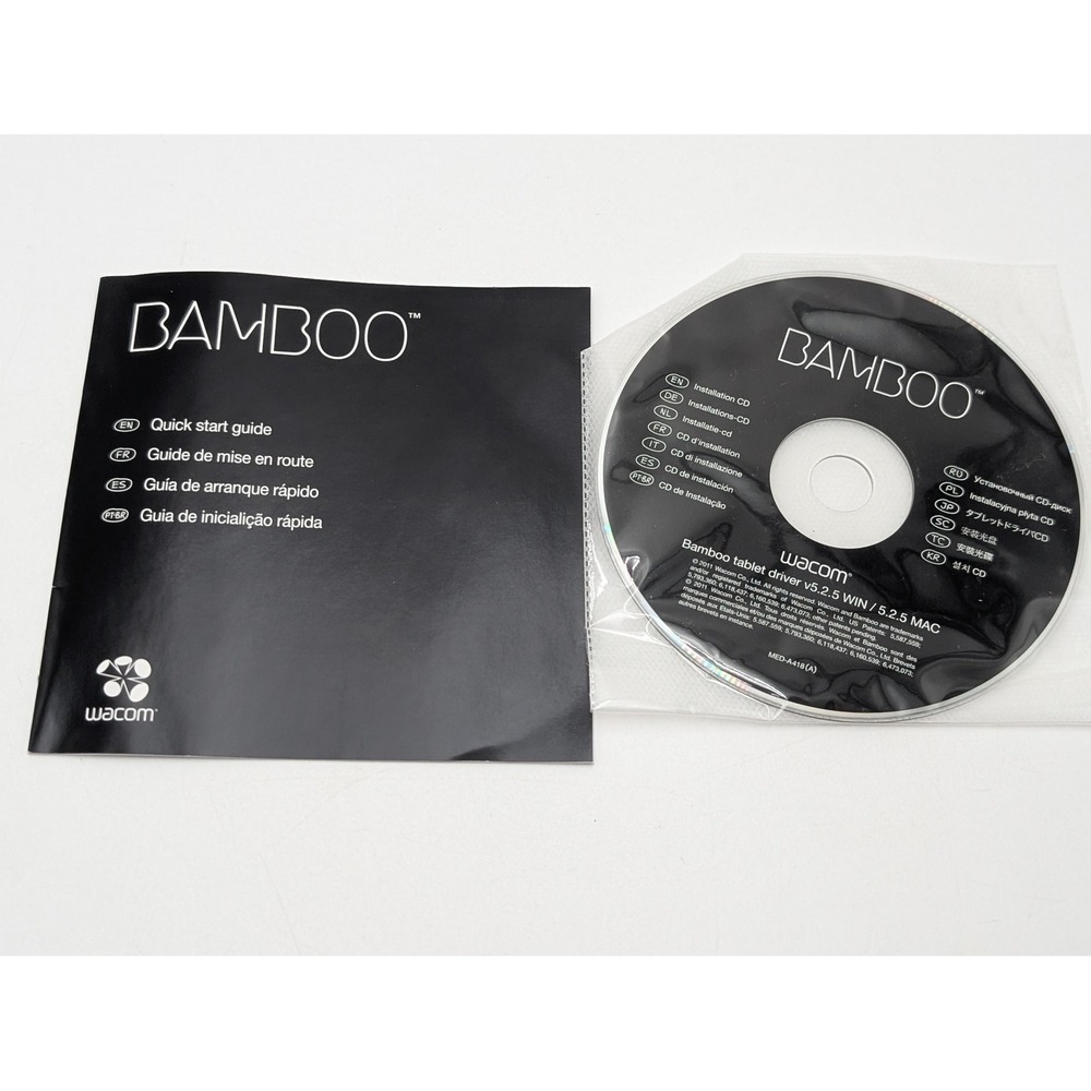 Wacom‎ Bamboo Tablet Driver CD & Guide Windows Mac v5.2.5 Software MED-A418(A)